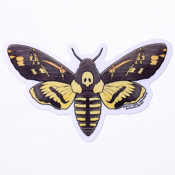 3‎ for $15 - Death's-Head Hawkmoth Sticker - Waterproof Vinyl - Picture 1 of 2